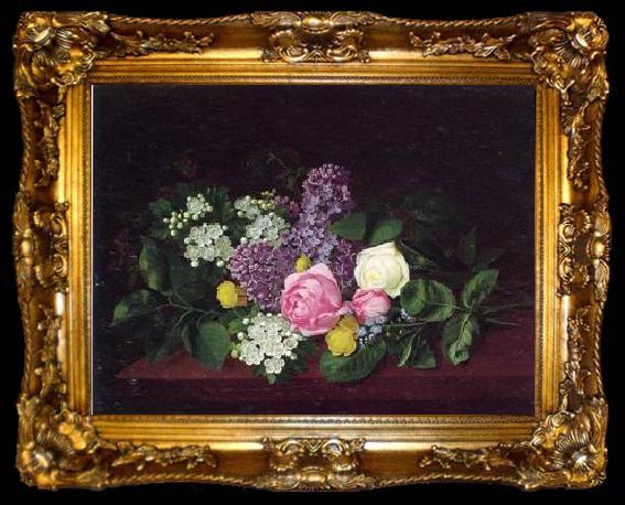framed  unknow artist Still life floral, all kinds of reality flowers oil painting 07, ta009-2